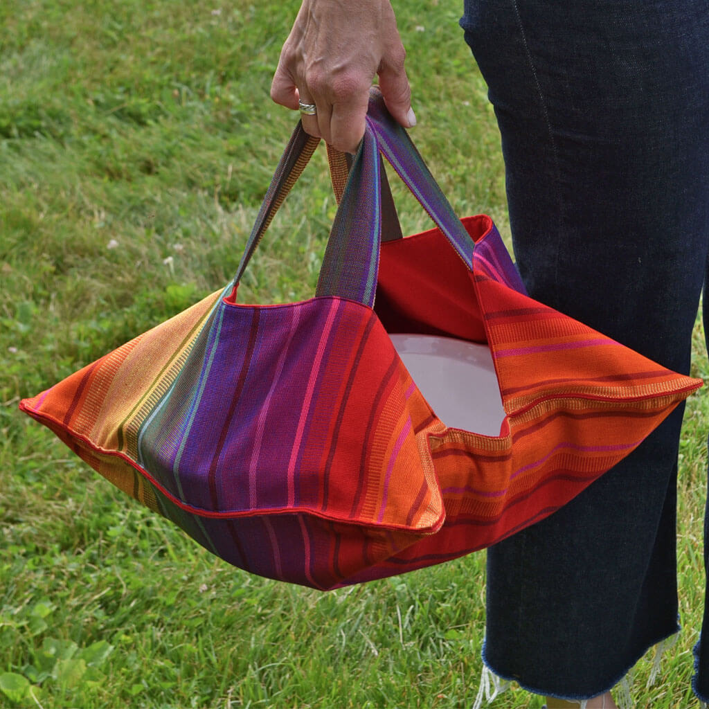 Rainbow Covered Dish tote.