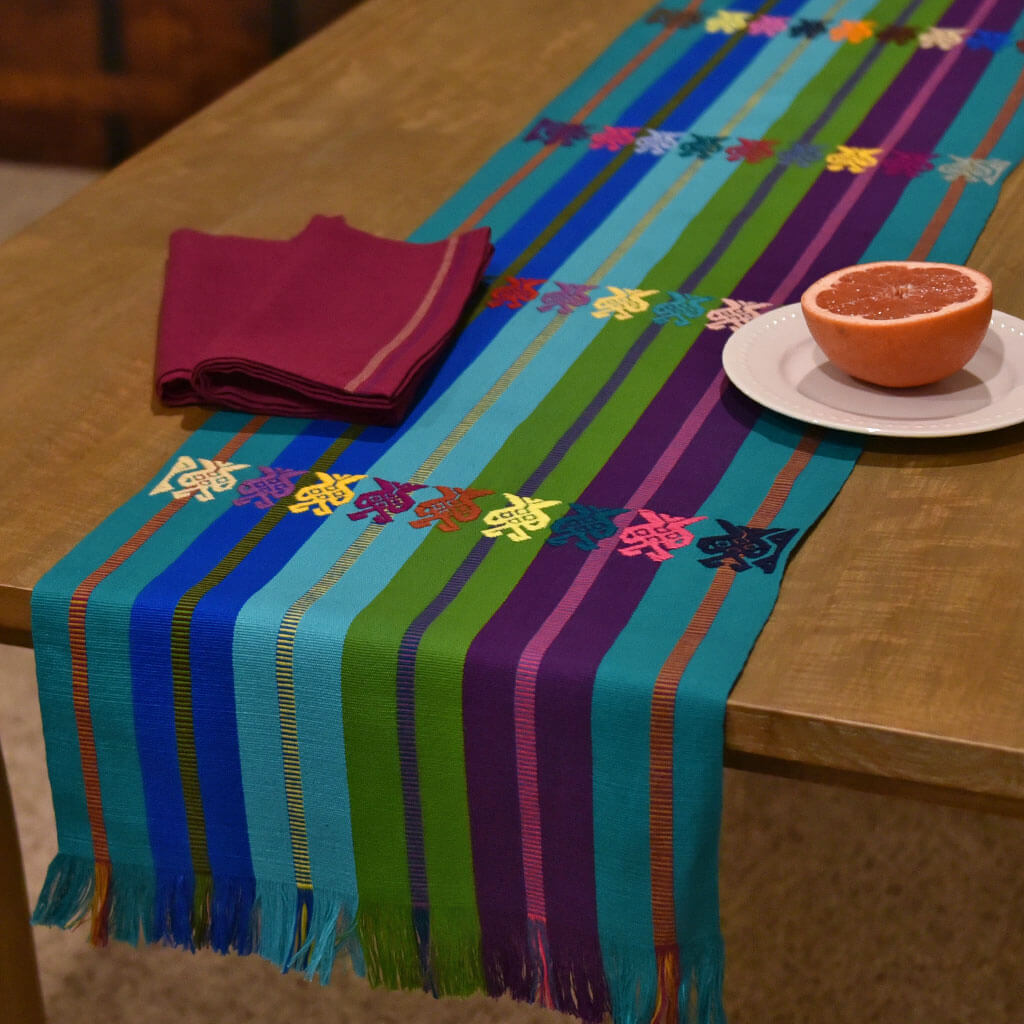Guatemala Hand Woven Celebration Table Runner | Ocean & Lake