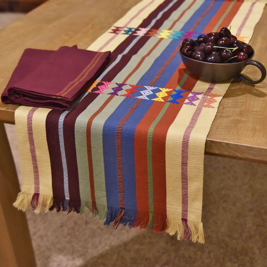 Guatemala Hand Woven Celebration Table Runner | Muted Earth Tones