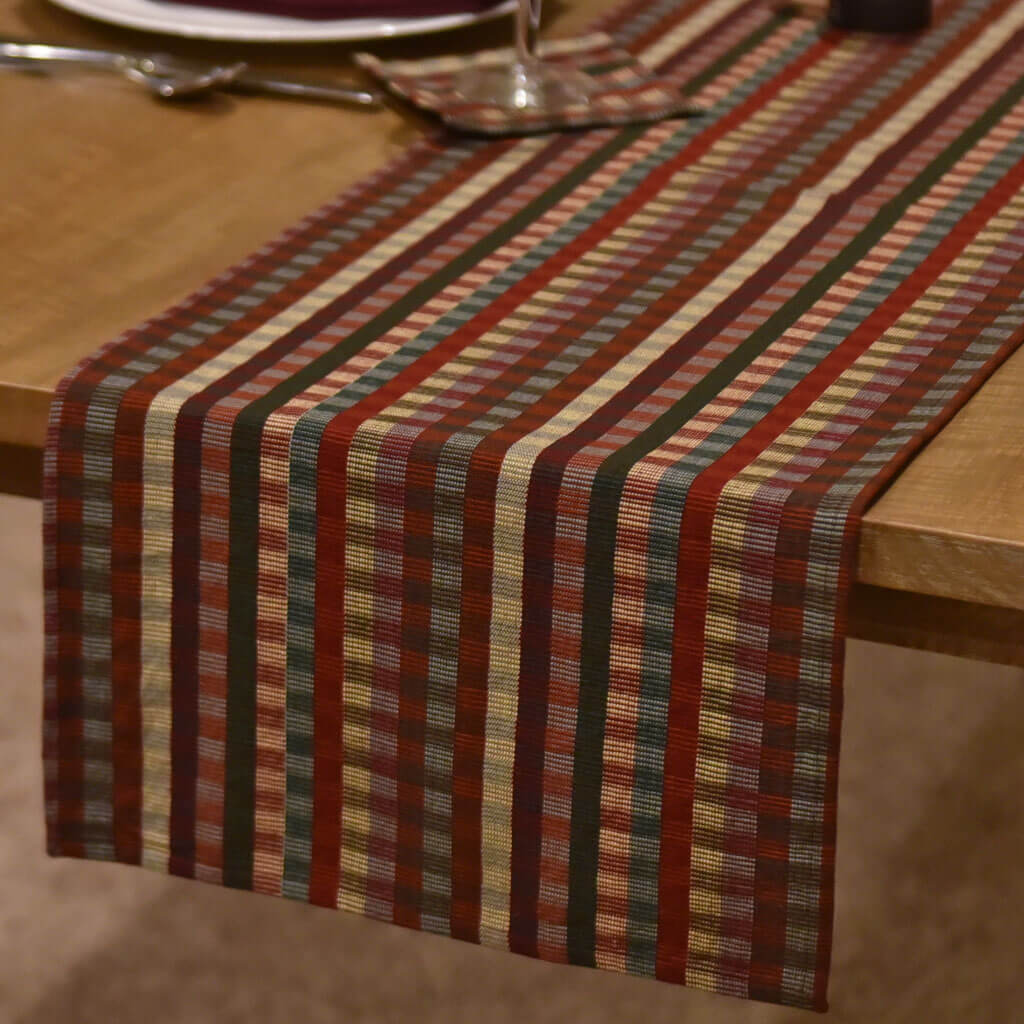Hand Woven Cuadritos Table Runner | Forest