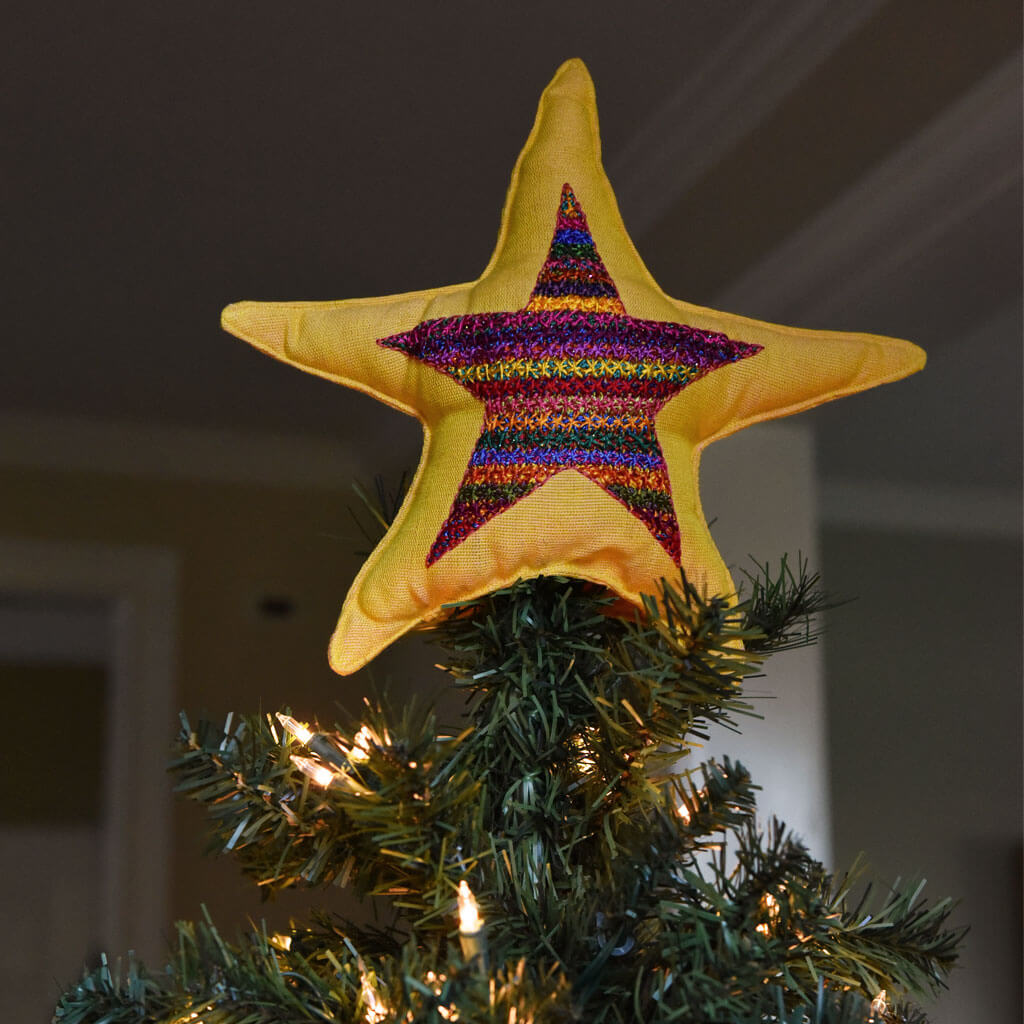 Hand embroidered Christmas Tree Topper - Mayamam Weavers hand-embroidered-christmas-tree-topper-mayamam-weavers