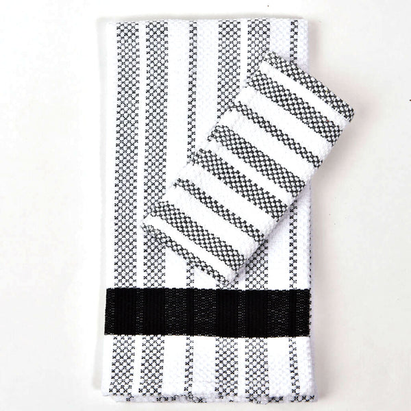 Hand Woven Hache Dish Towel with Dish Cloth