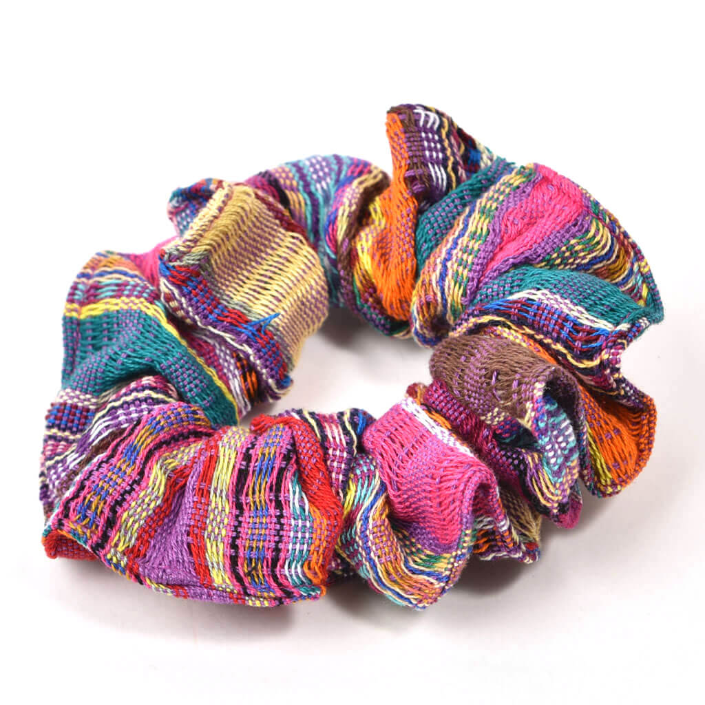 Magenta with bright colors, Scrunchie. 