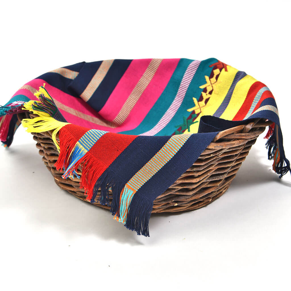 Guatemala Hand Woven Celebration Basket Liner | Navy Blue