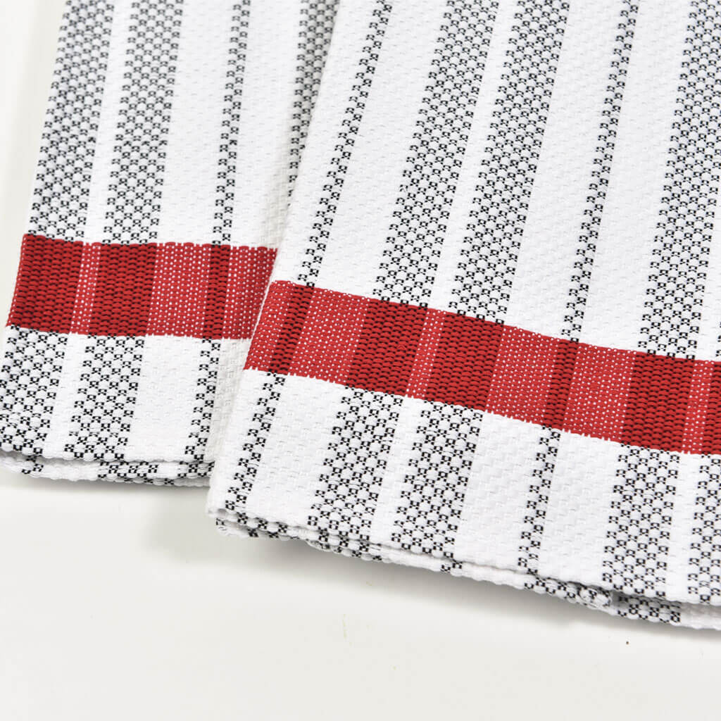 Hand Woven Hache Dish Towels Black White Red Fair Trade Mayamam