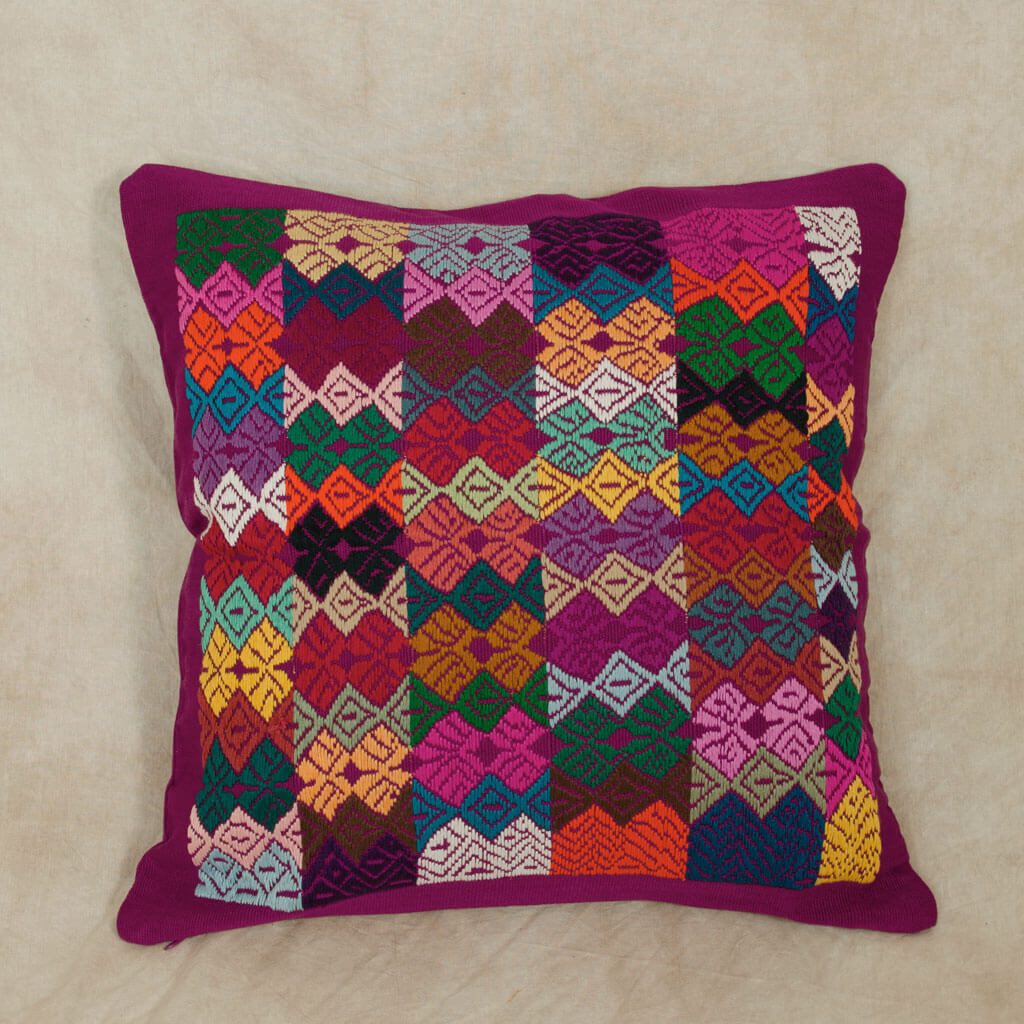 Magenta Brocade Throw Pillow | Design "C"