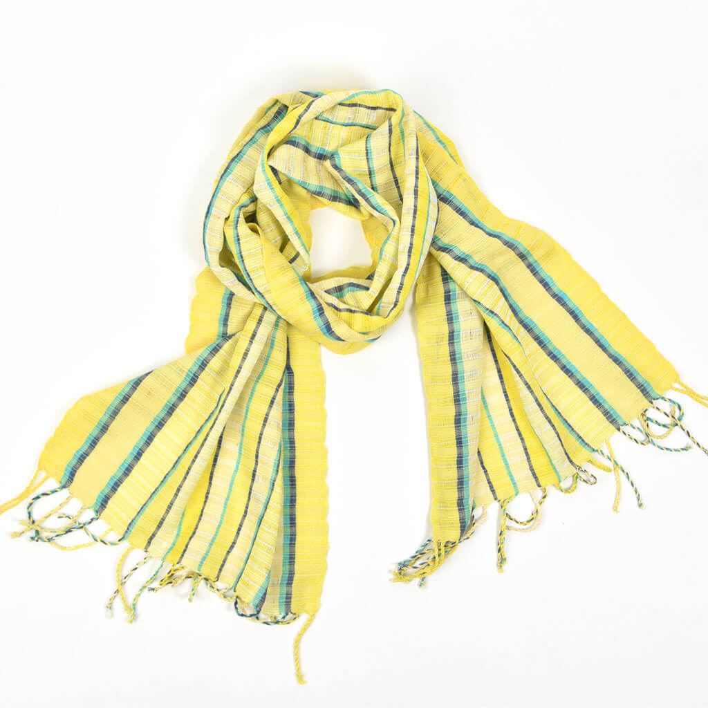 Hand Woven Fringed Scarf | Sunny Day