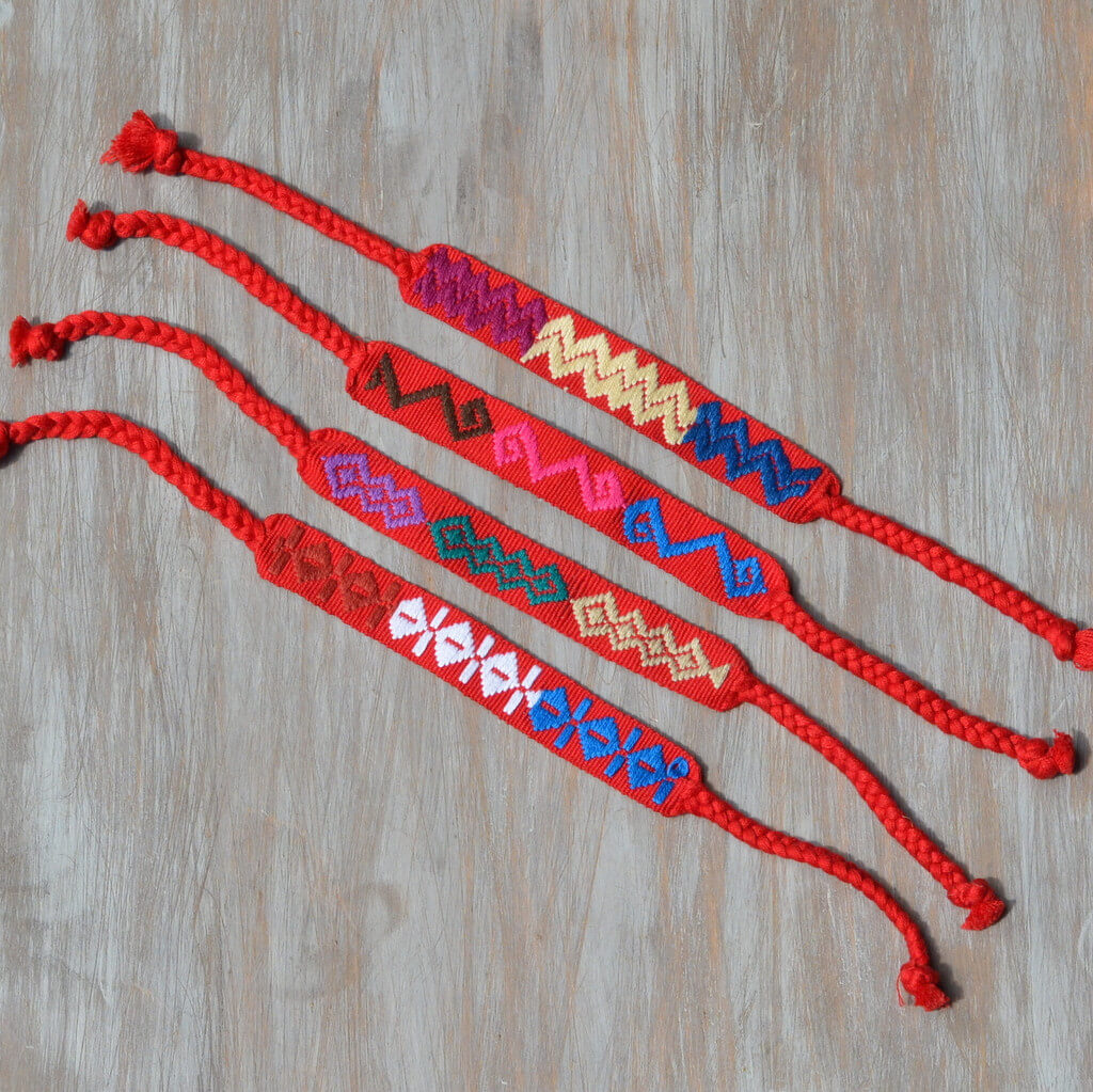 Guatemala Hand Woven Napkin Ties | Red