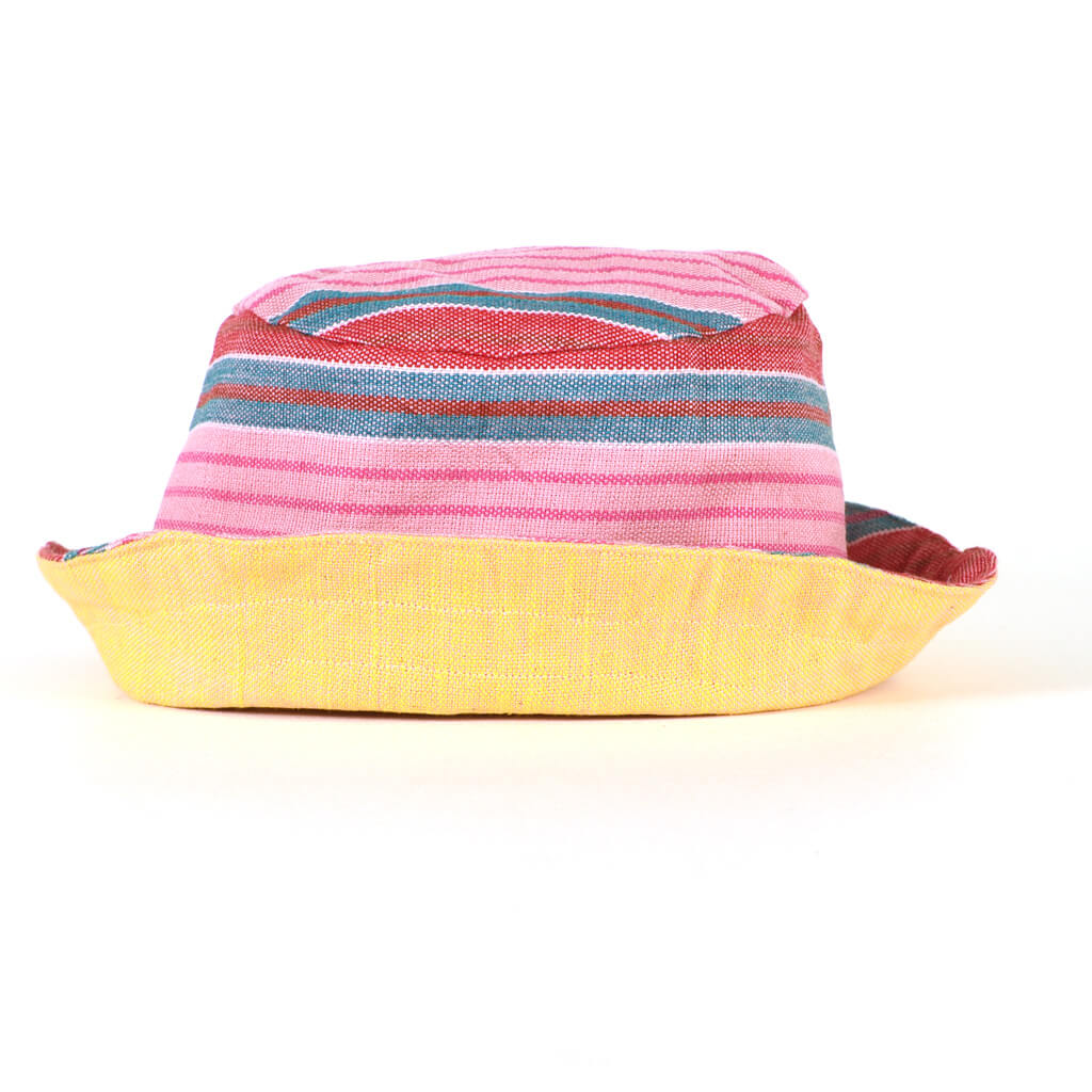 Hand woven Child Bucket Hat | Carousel Stripe