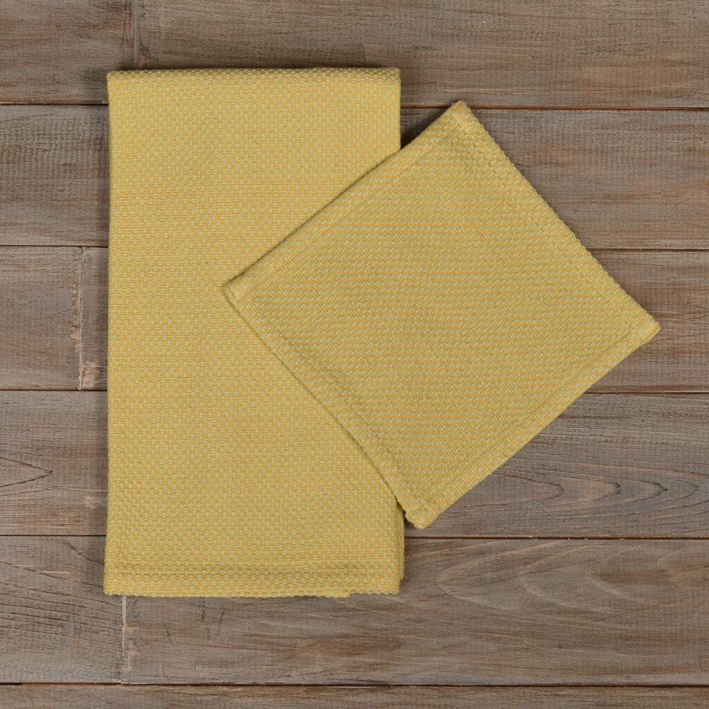 Hache Dish Towel with Dish Cloth | Celery & Butter Yellow