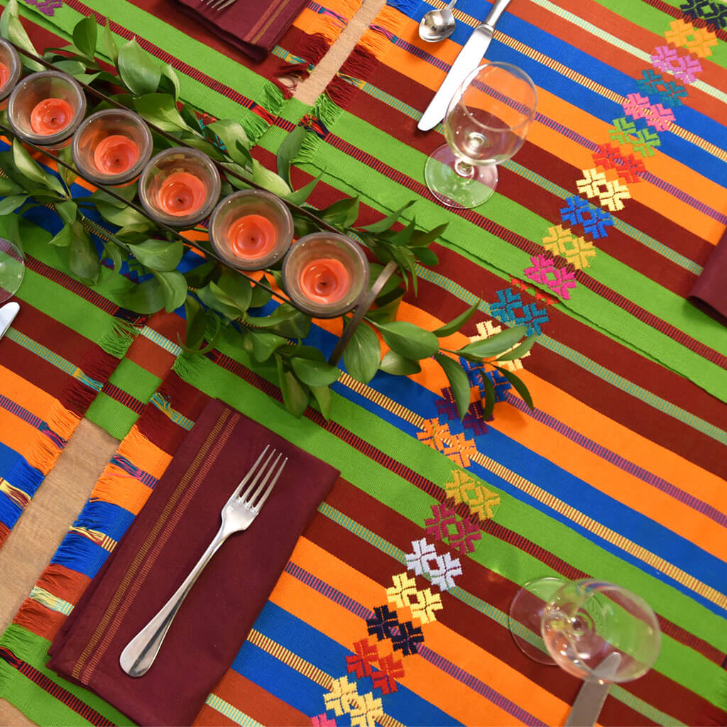 Guatemala Hand Woven Celebration Placemat Set | Forest