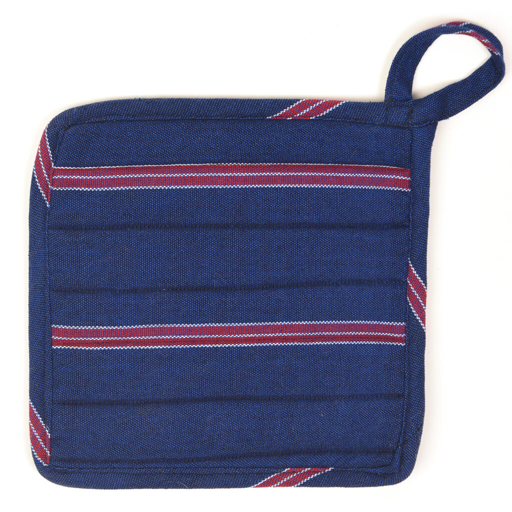 Hand Woven Square Pot Holder | Red, White & Blues