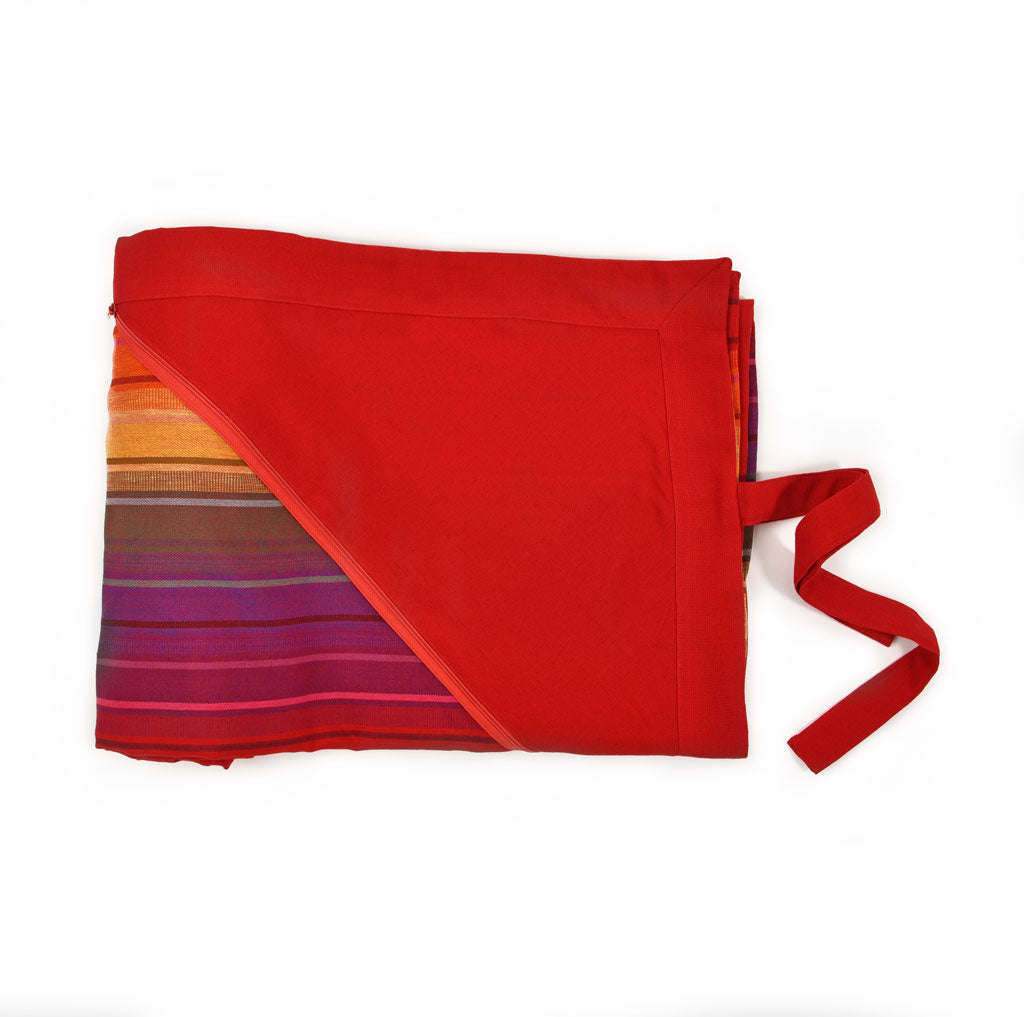 Rainbow bleach throw. 