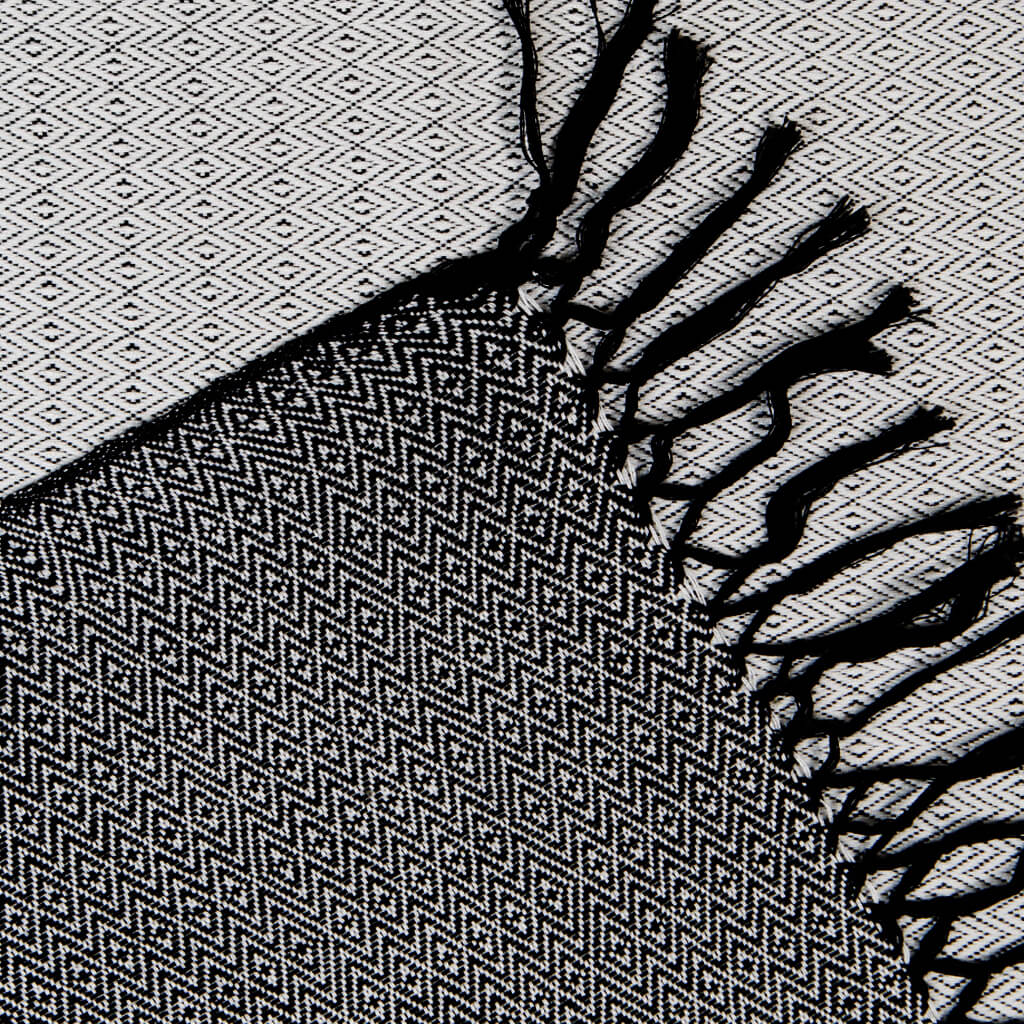 Hand Woven Soft & Neutral Shawl | Black & White