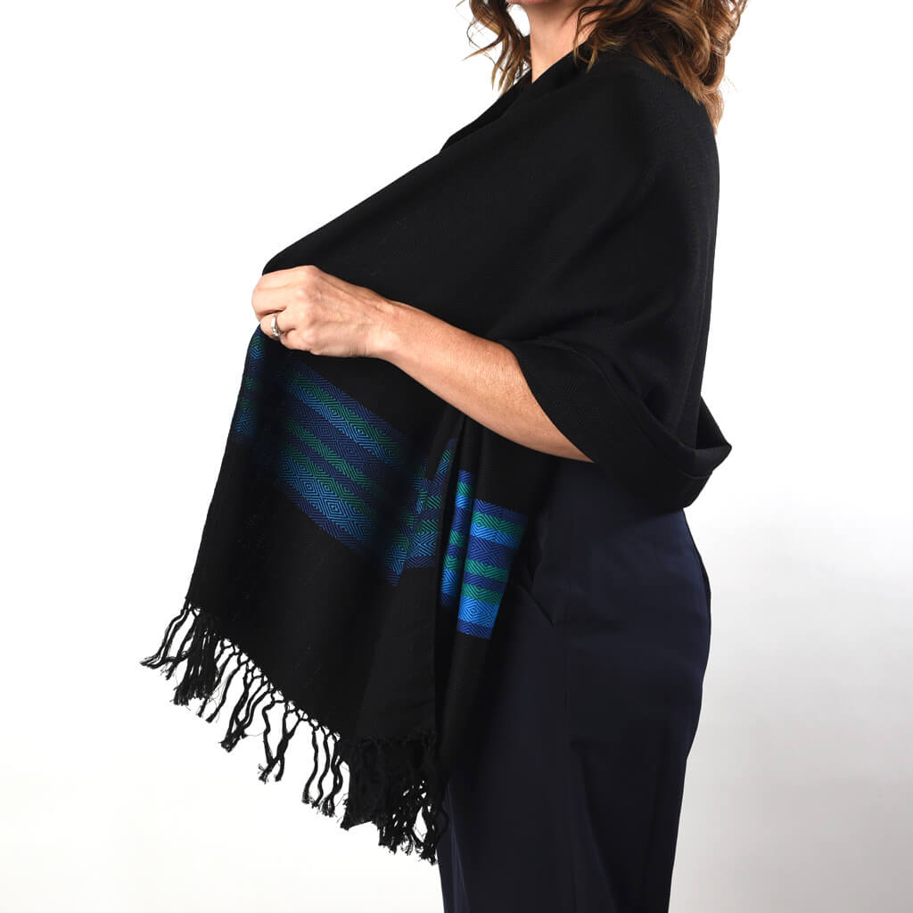 Handwoven Shawls with Contrast Borders Benefit Women Mayamam Weavers