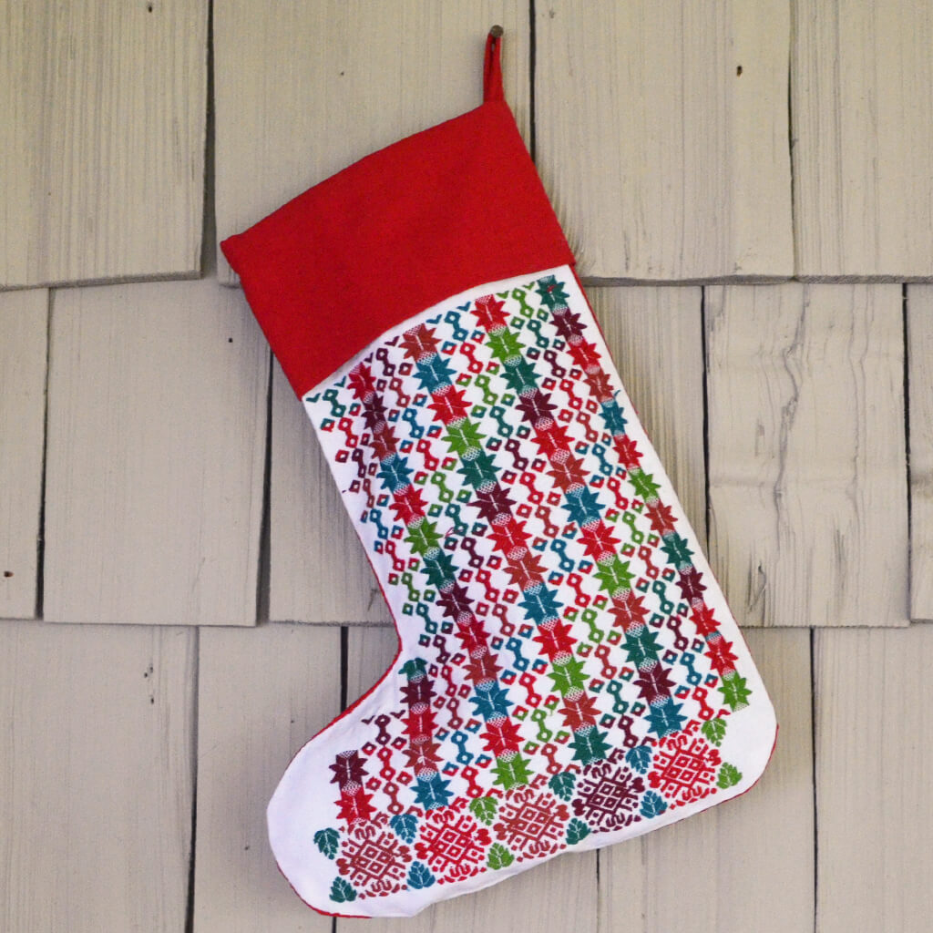Christmas Stocking with bright color.