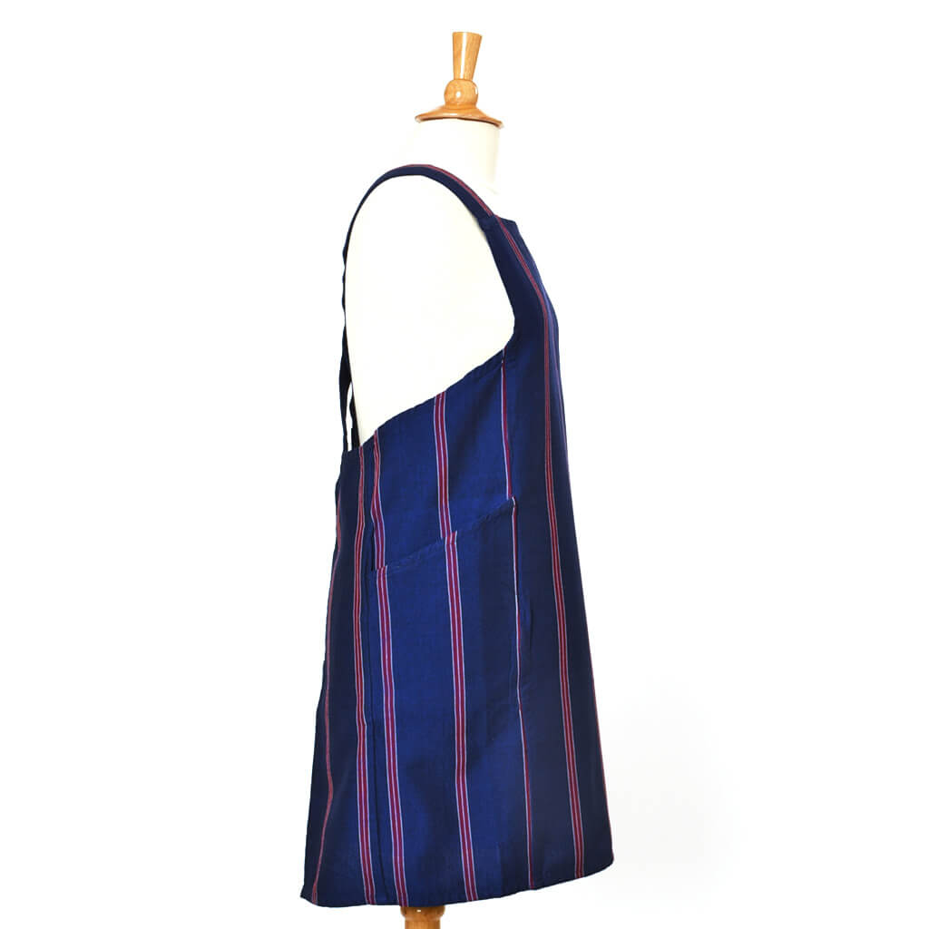 Hand Woven Crossback Apron | Red, White & Blues