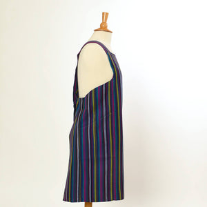 Cobalt with bright stripes Crossback apron.