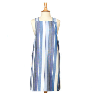 Blue and white stripes crossback apron. 
