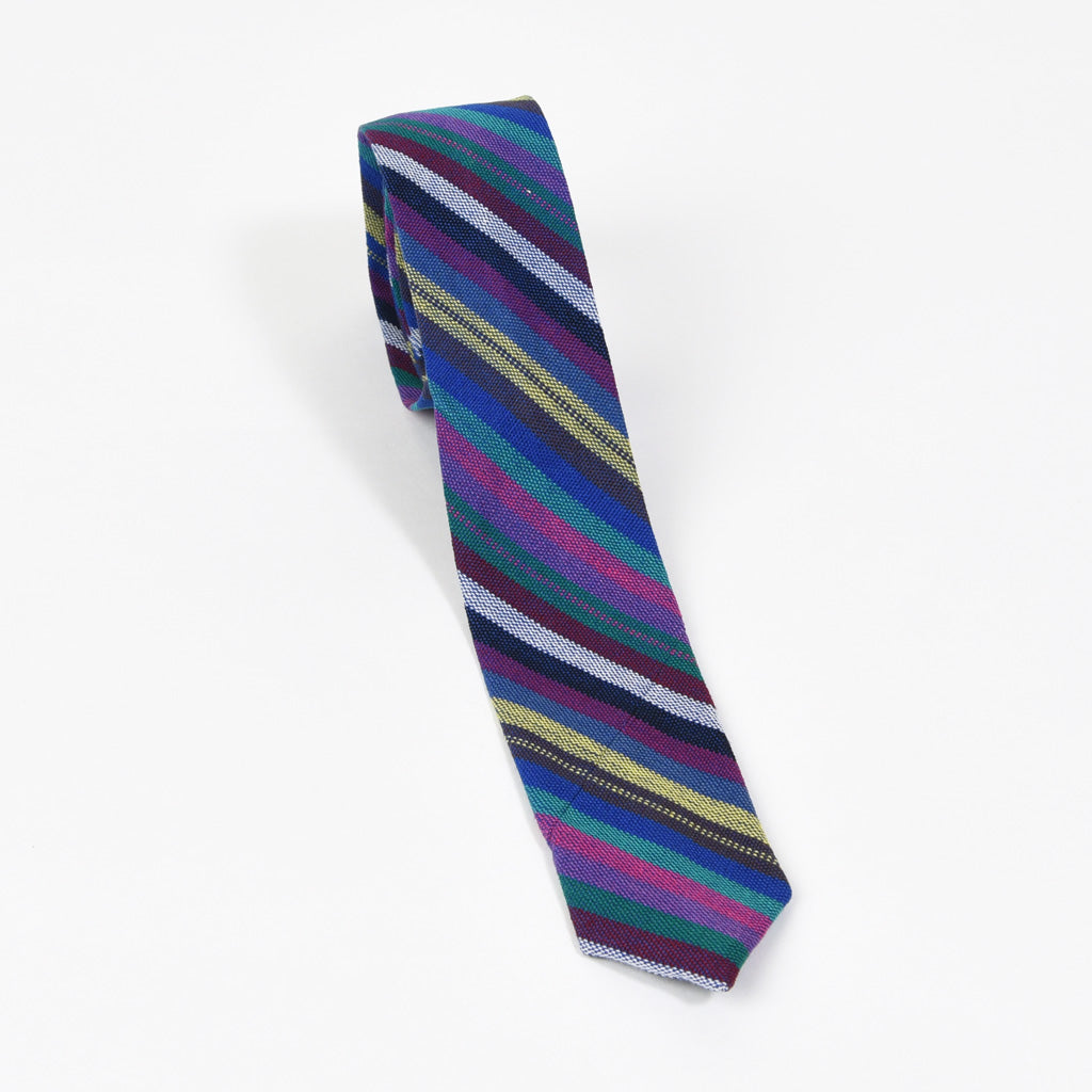 Hand Woven Men's Tie | Cobalt Stripes