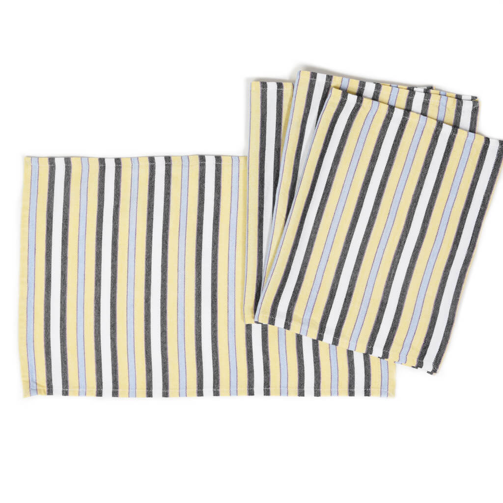 Hand woven Striped Placemat Set | Country French Stripes