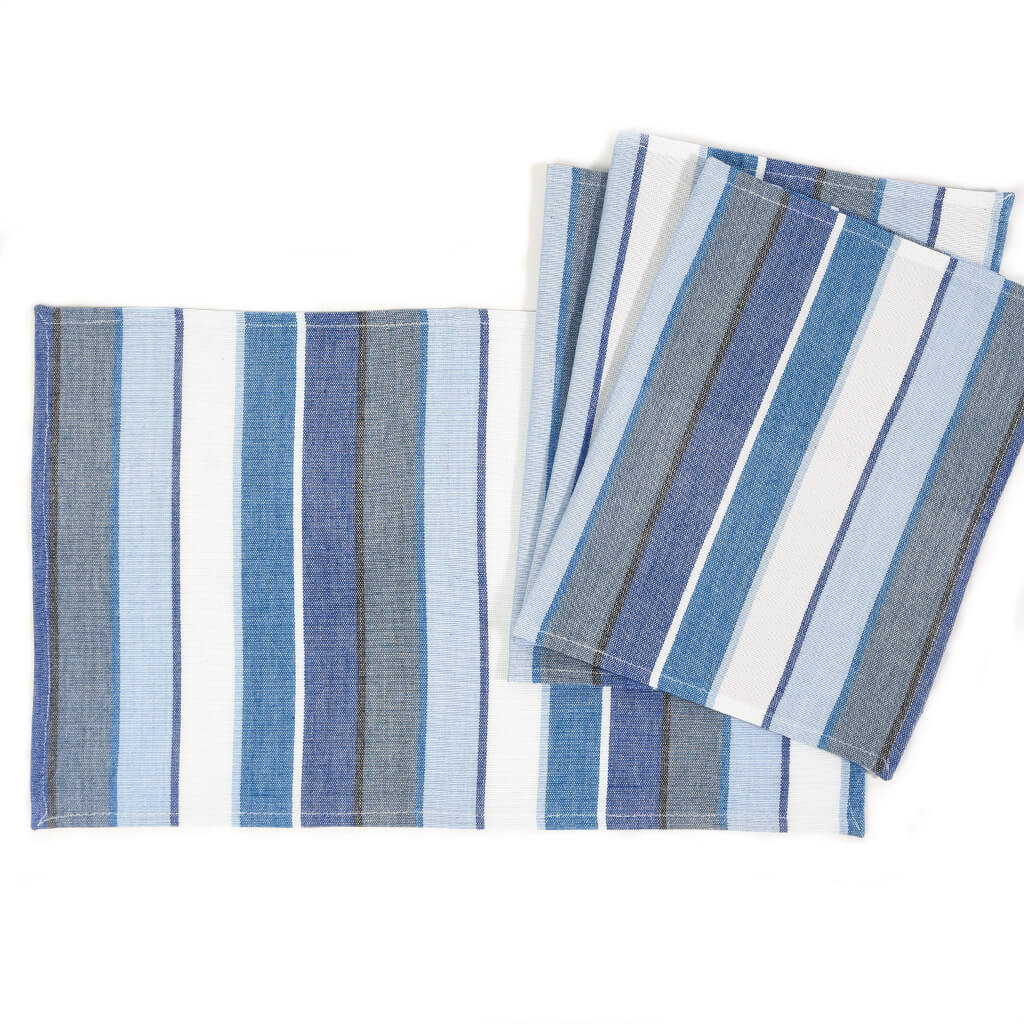 Hand Woven Striped Placemat Set | Regatta Stripes
