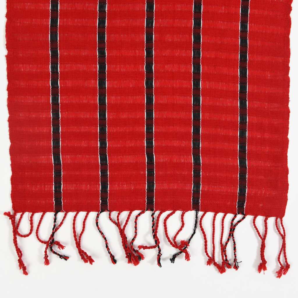 Hand Woven Infinity Scarf | Cajola Red Stripe
