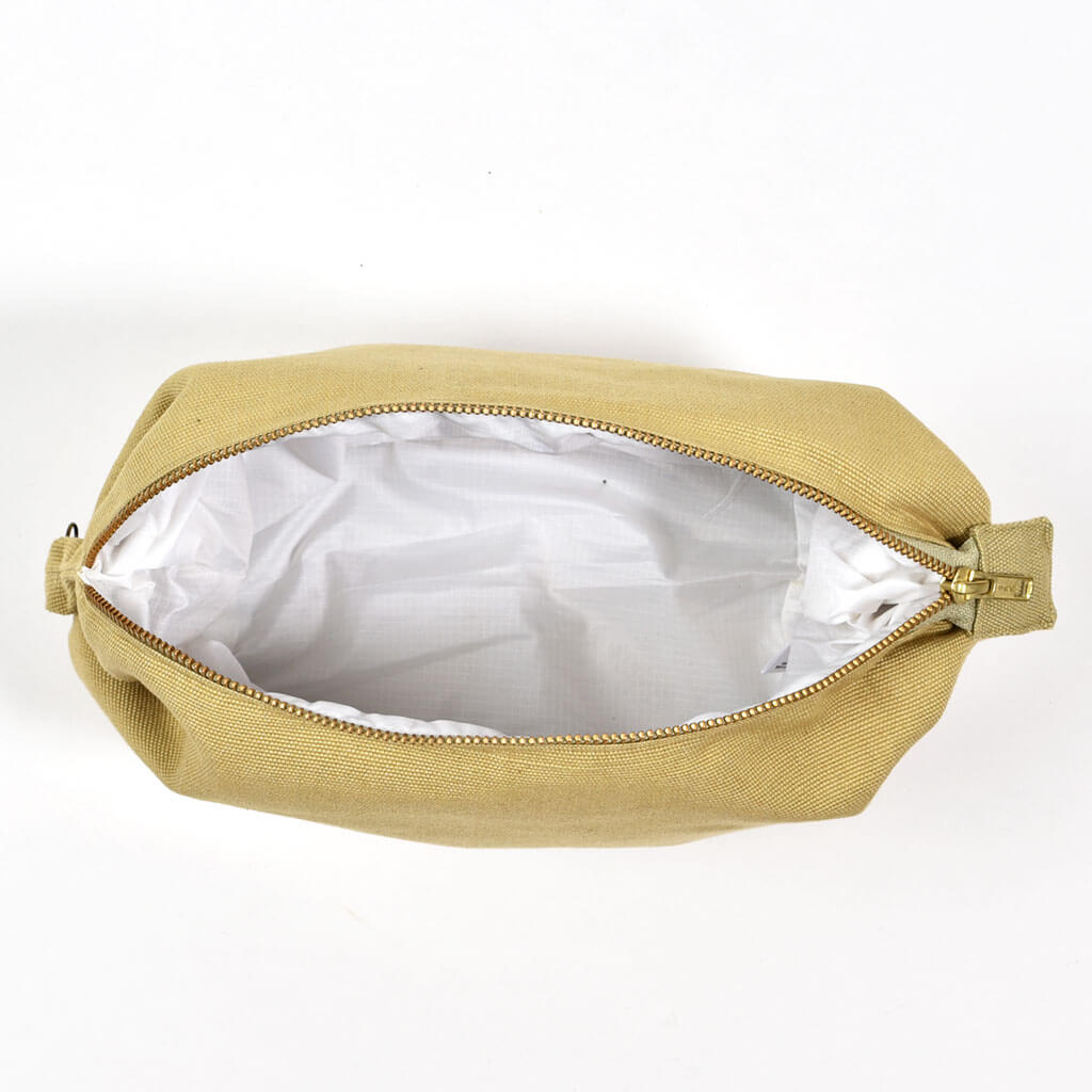 Hand Woven Toiletry Bag | Natural & Sage Canvas