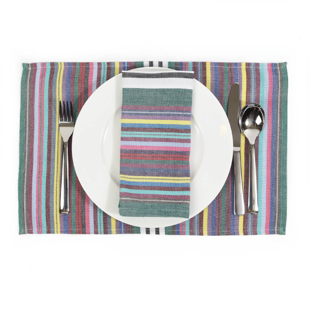 Hand Woven Striped Placemat Set