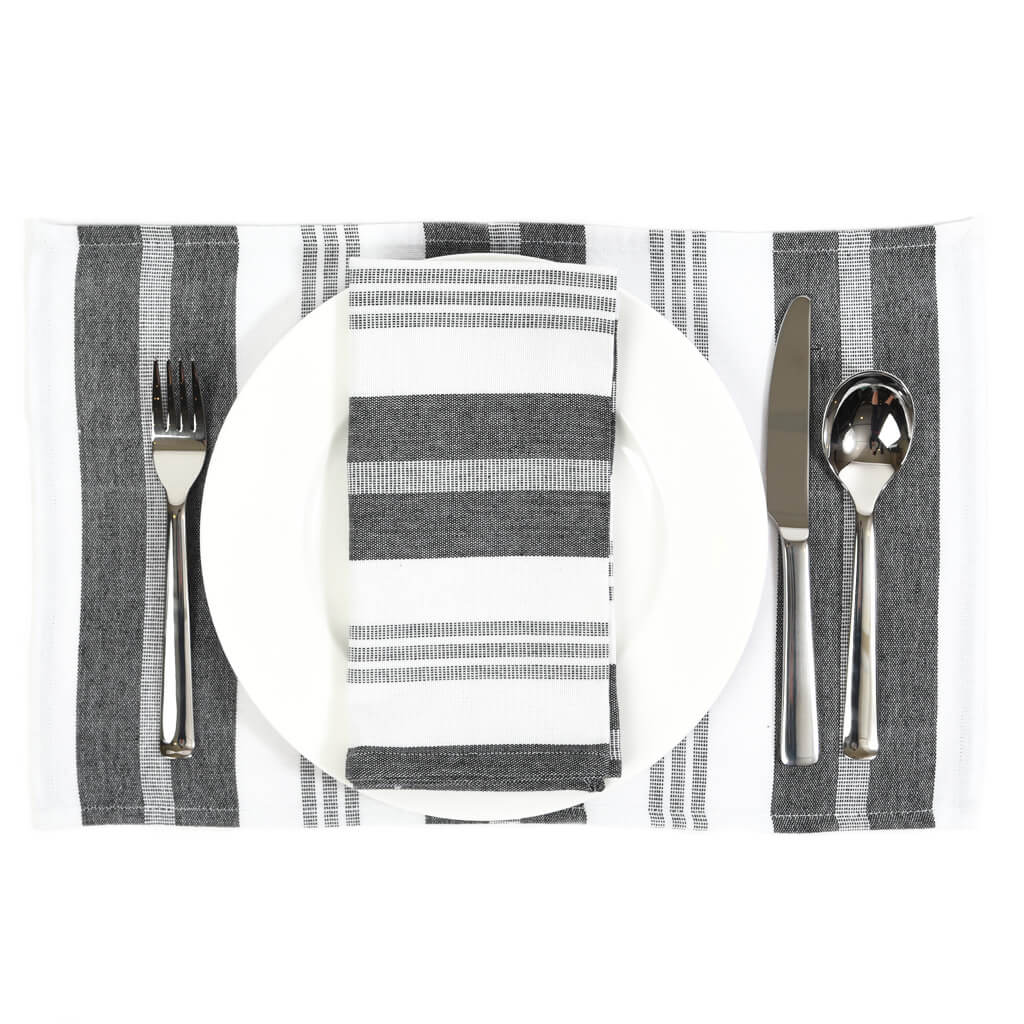 Hand Woven Striped Placemat Set