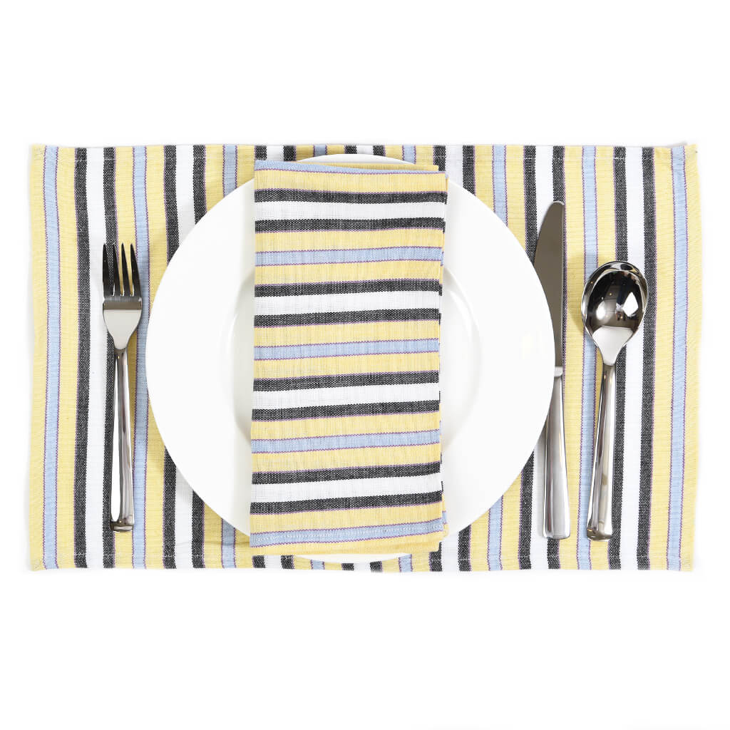 Hand Woven Striped Placemat Set