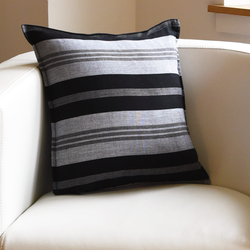 Mayamam Stripes Pillows | Black & Gray