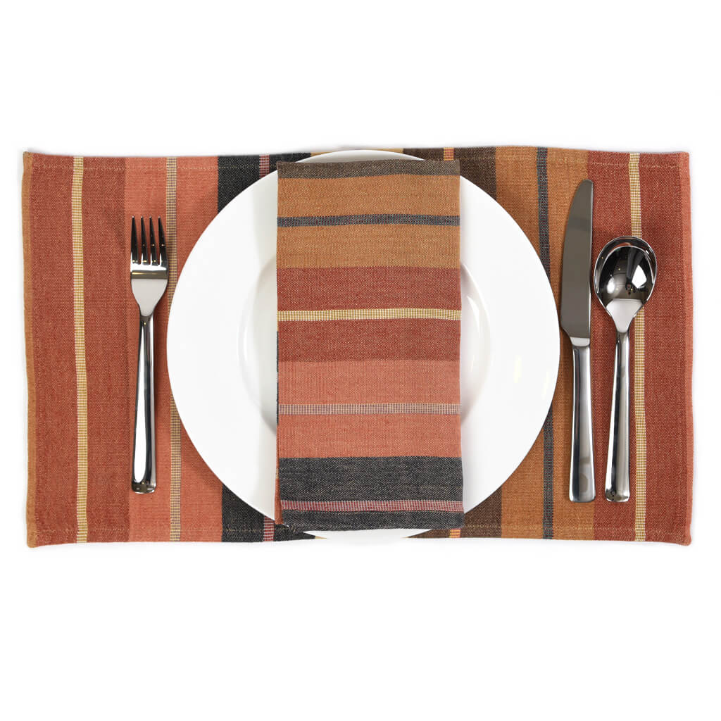 Hand Woven Striped Placemat Set