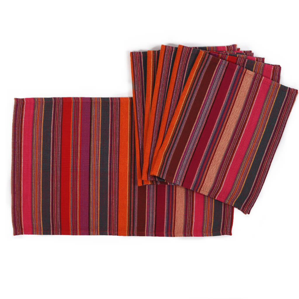 Hand Woven Striped Placemat Set