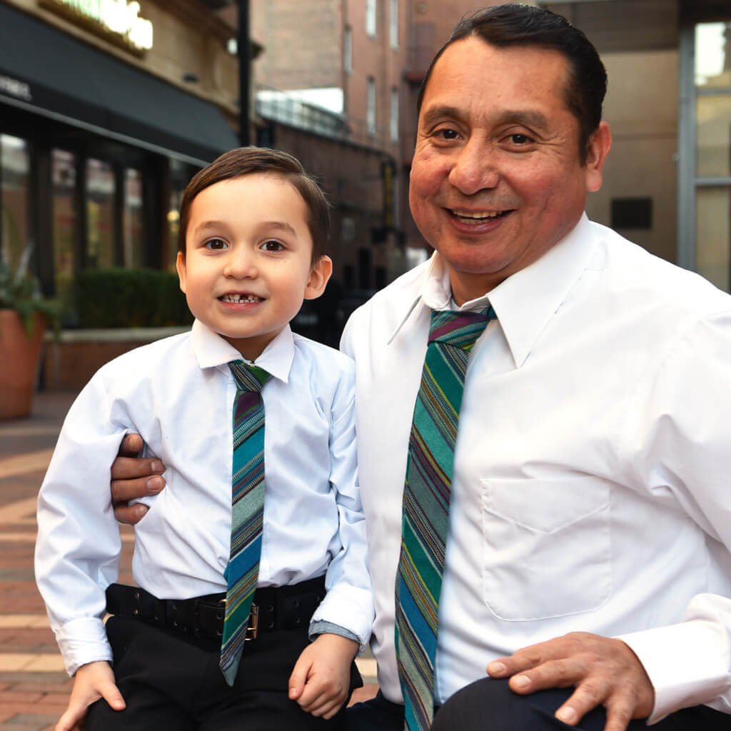 Turquois Men & boy matching tie set. 