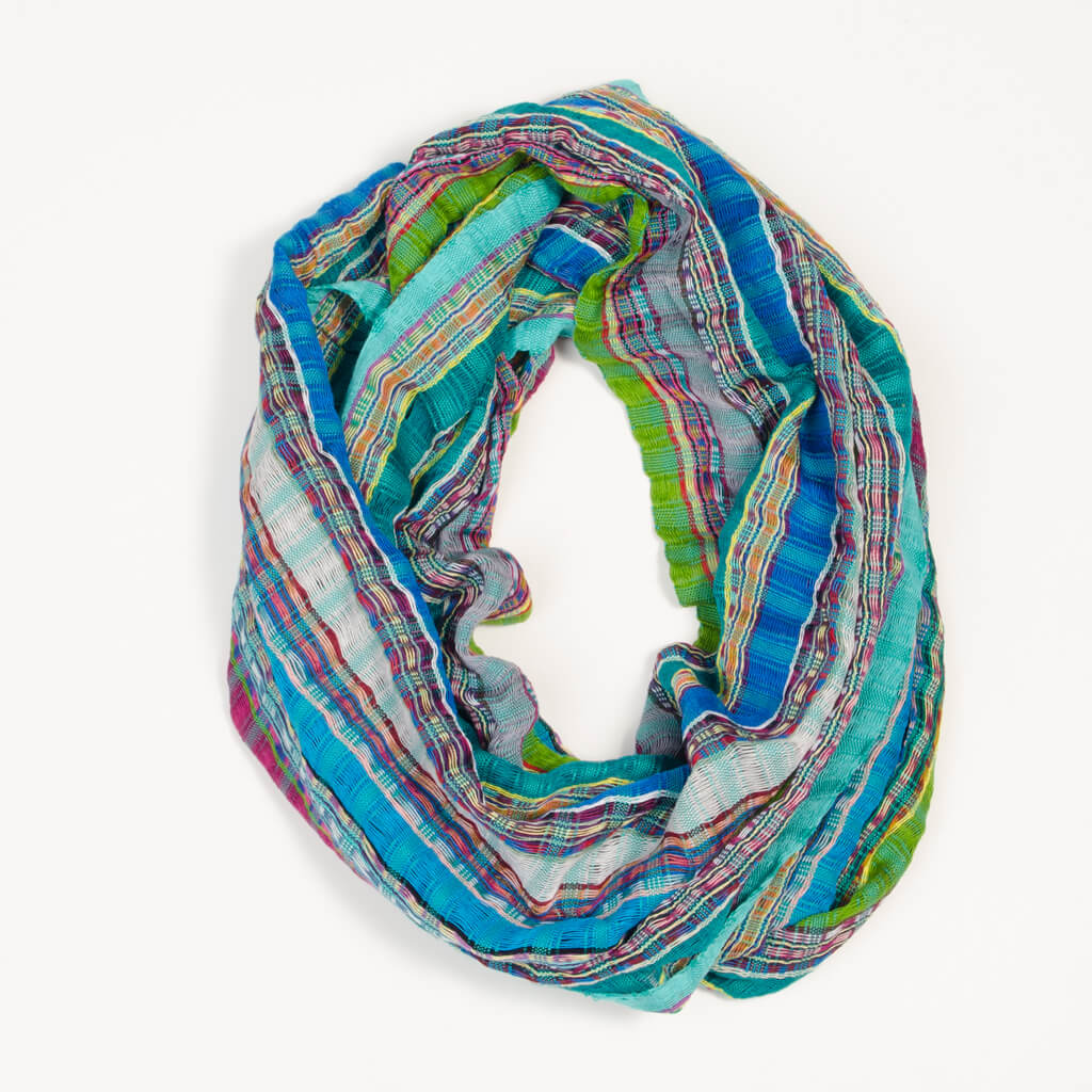 Hand Woven Infinity Scarf | Turquoise Jewels
