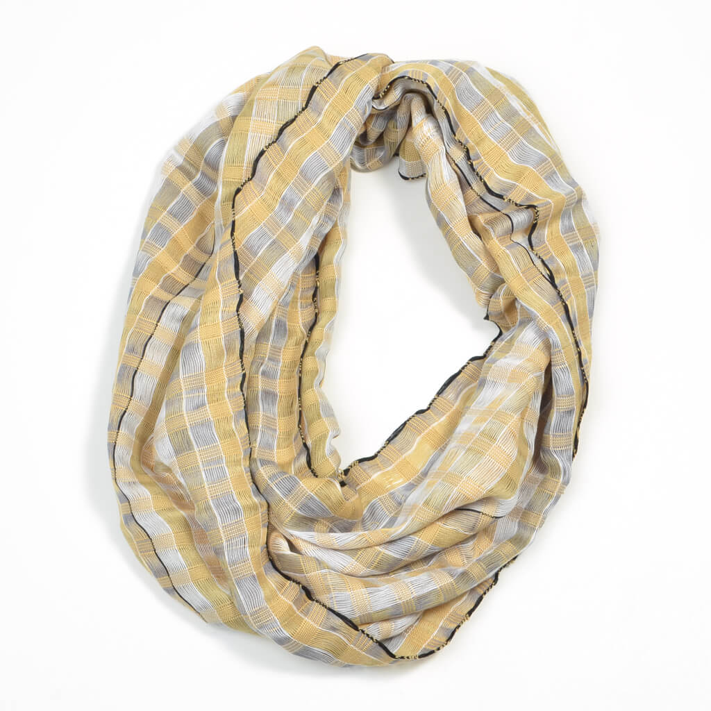 Hand Woven Infinity Scarf | Champagne & Pearls
