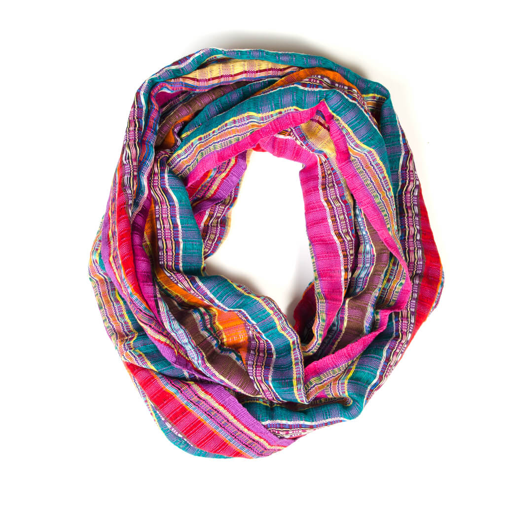 Hand Woven Infinity Scarf | Magenta Festival
