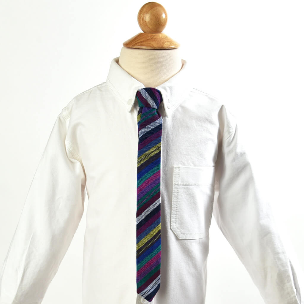 Hand Woven Men's & Boy's Tie Matching Set | Cobalt Stripe