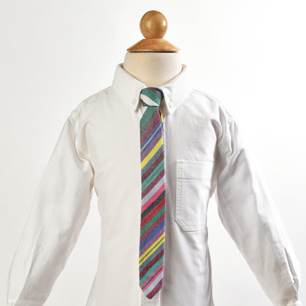 Hand Woven Boy's Necktie | Soft Multi Stripe