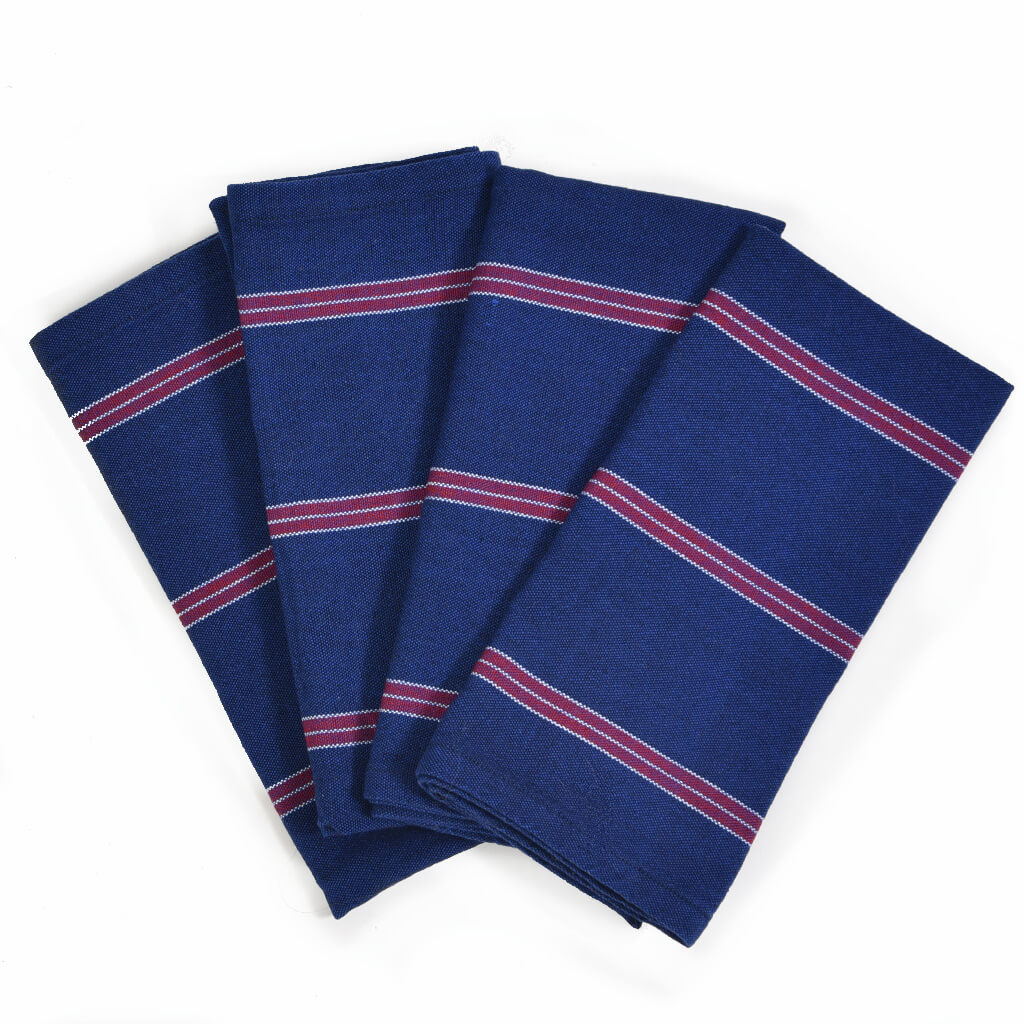 Hand Woven Table Napkins | Red, White, and Blues