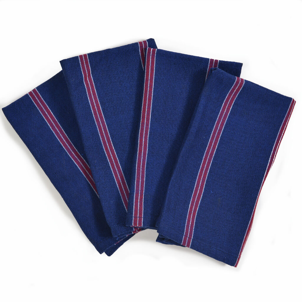Hand Woven Table Napkins | Red, White, and Blues