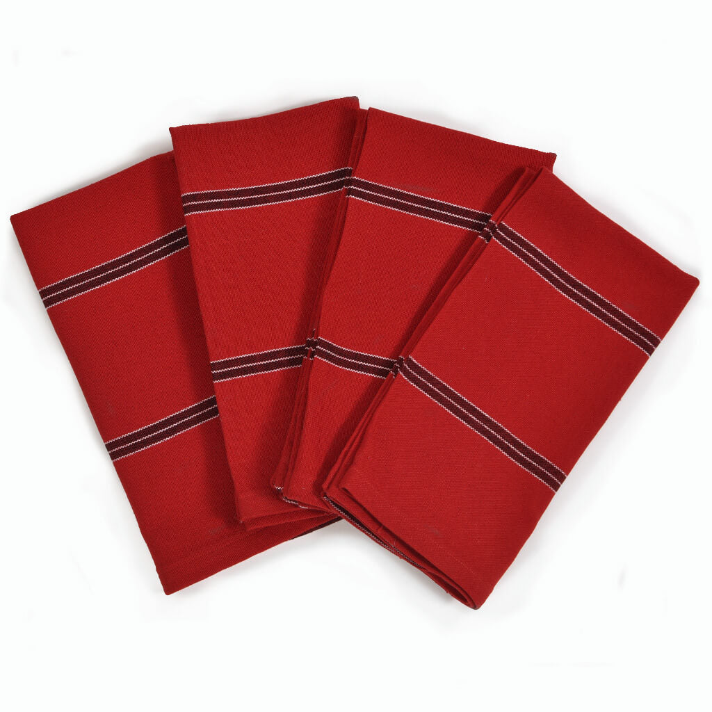 Hand Woven Table Napkins | Cajola Red Stripe