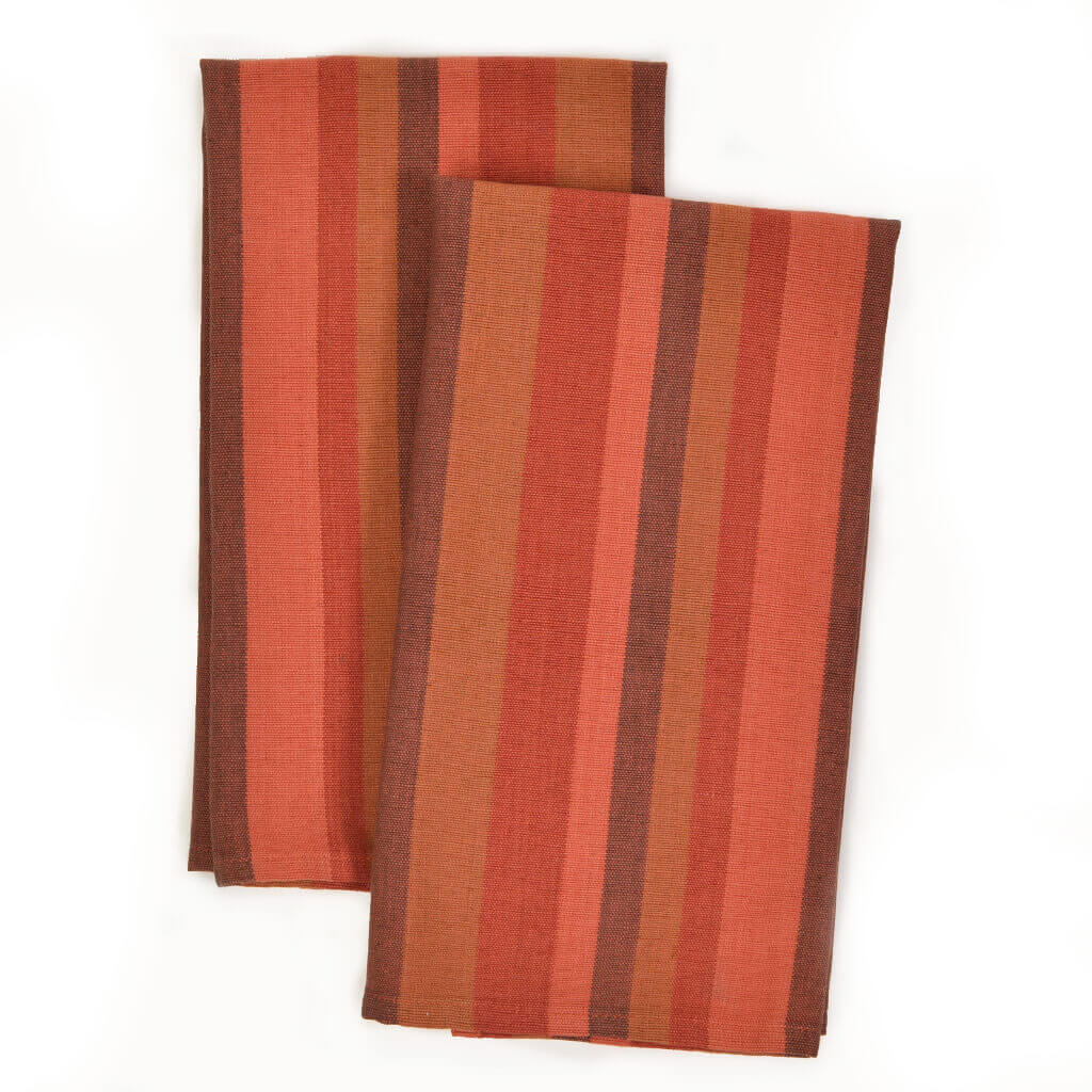 Hand Woven Striped Kitchen Towels | Pumpkin Spice