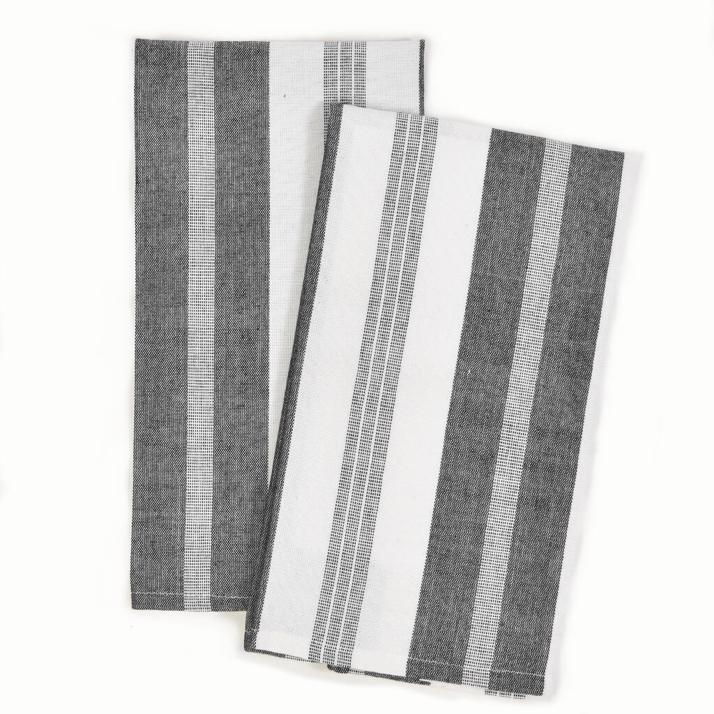 Hand Woven Striped Kitchen Towels