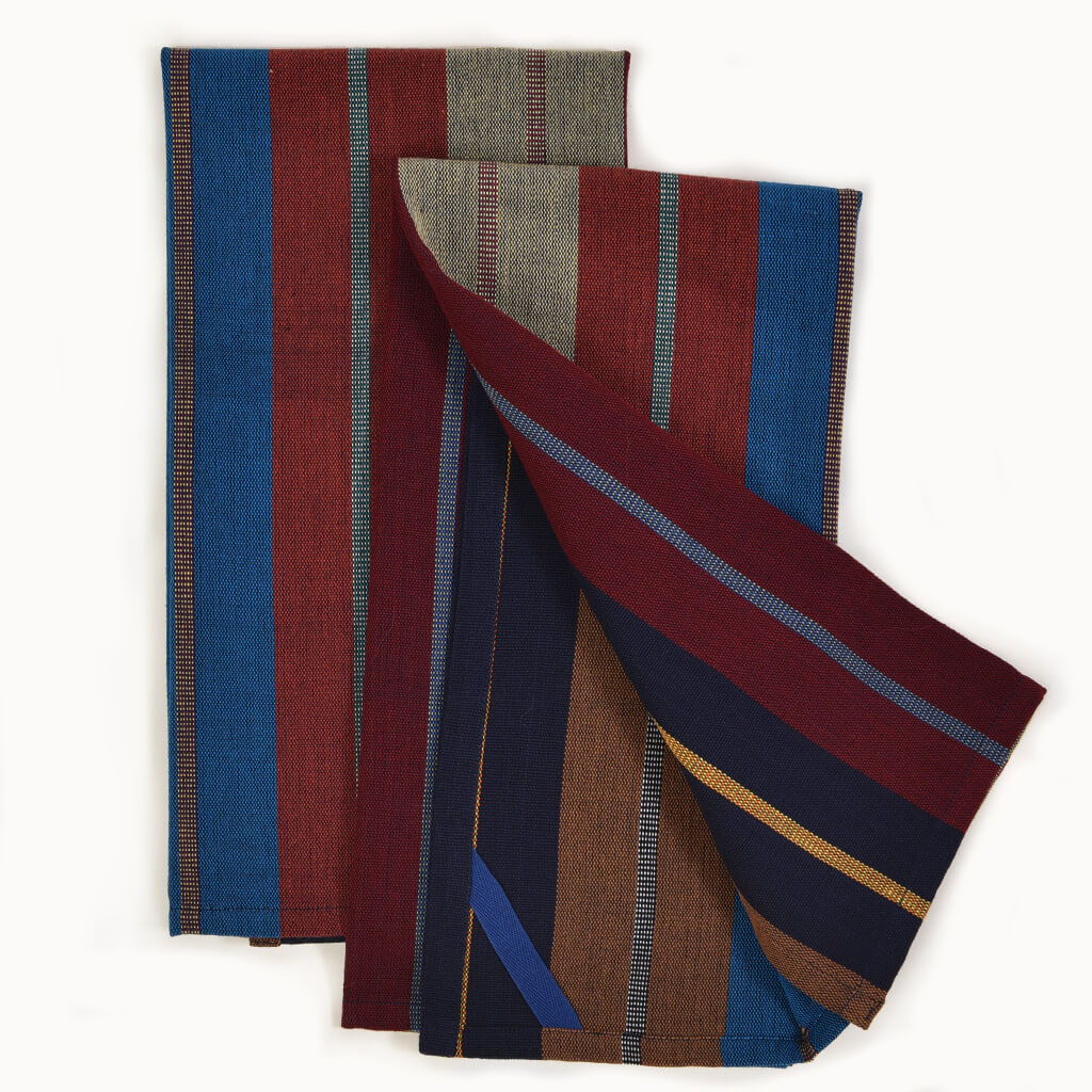 Hand Woven Striped Kitchen Towels