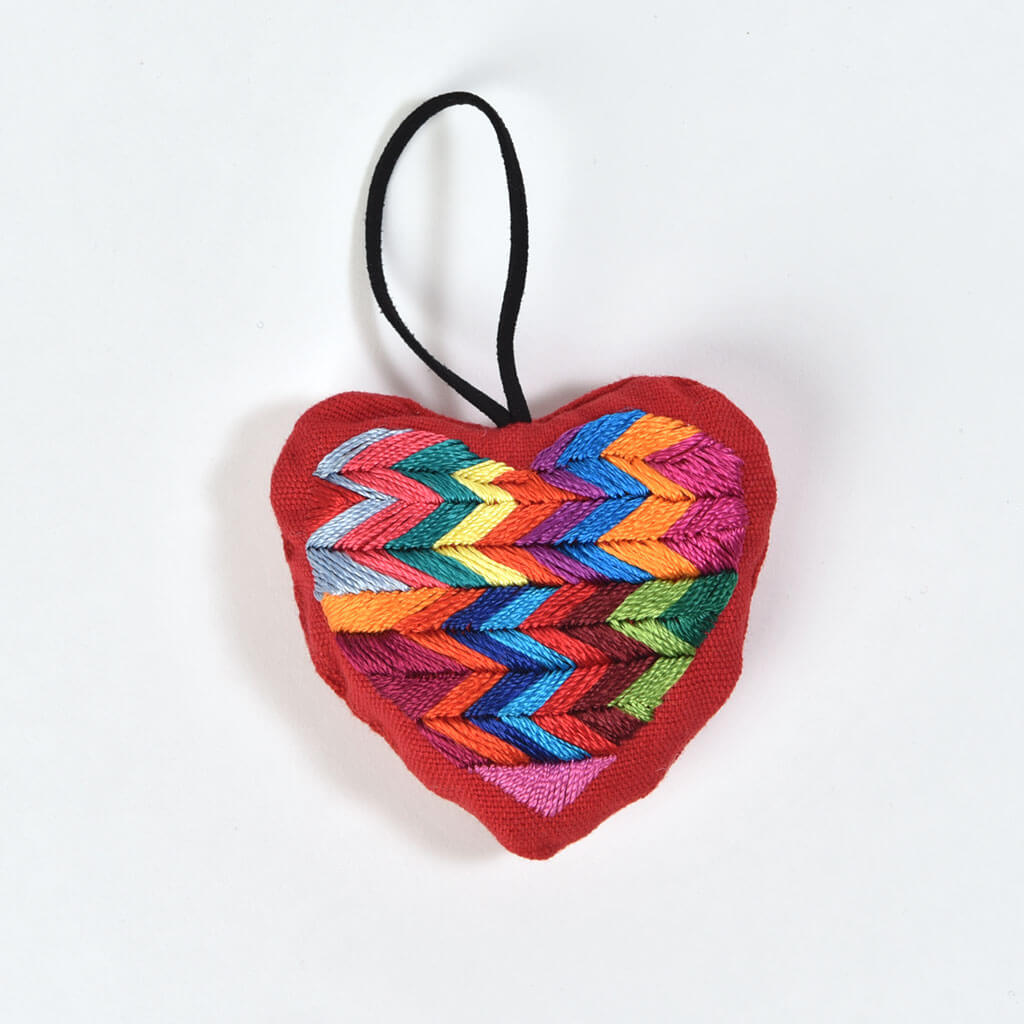 Hand embroidered Christmas Ornaments | Heart