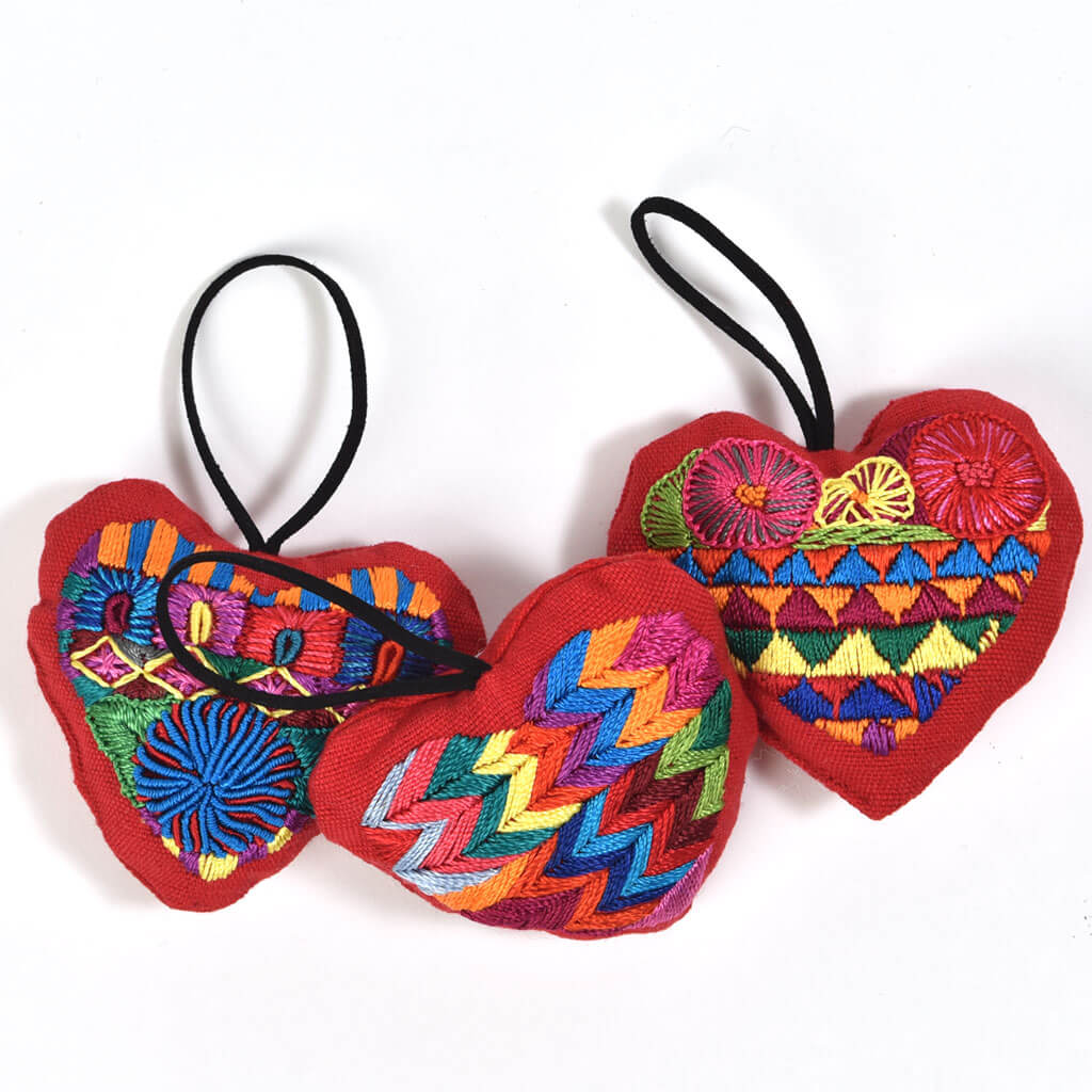 Hand embroidered Christmas Ornaments | Heart