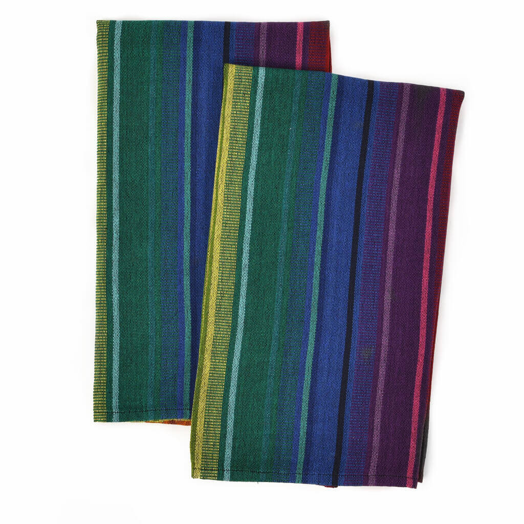 Hand Woven Striped Kitchen Towels