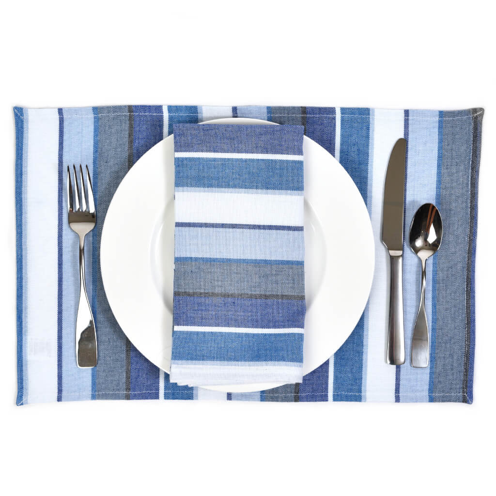 Hand Woven Striped Placemat Set